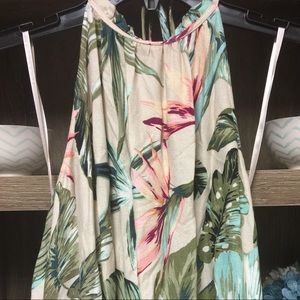 New York & Company Tropical Halter Maxi Dress